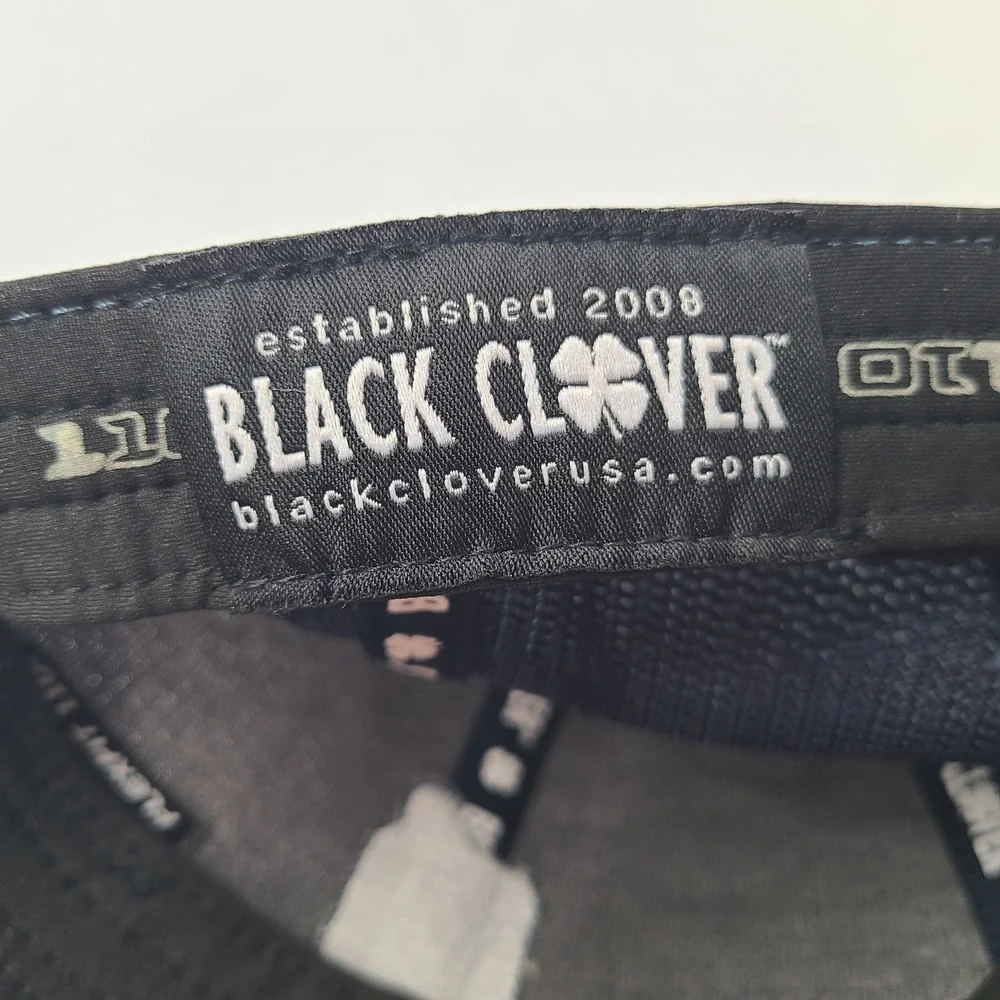 Black Clover Hat Snapback Trucker Mesh Blue Party Time Live Lucky Distressed Men